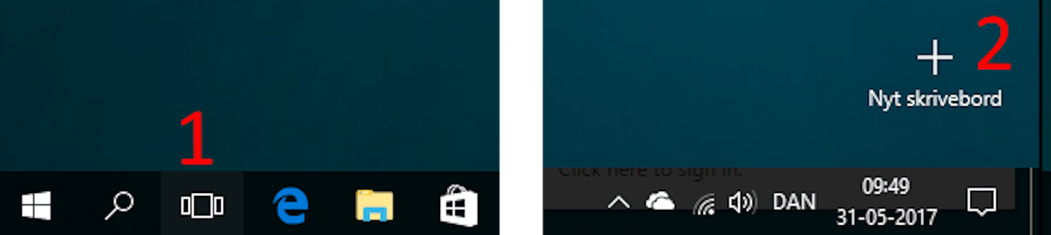 Flere skriveborde i Windows 10